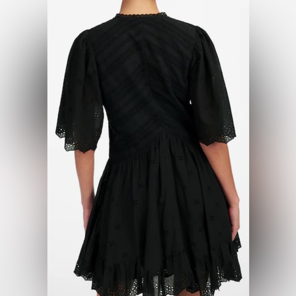 Madewell| Eyelet Flutter Sleeve Mini Dress in Cotton - Picture 3 of 6